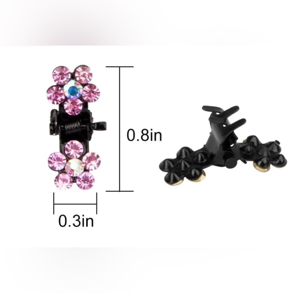 Mini Rhinestone Metal Claw Hair Clips-2 Count - Picture 2 of 2